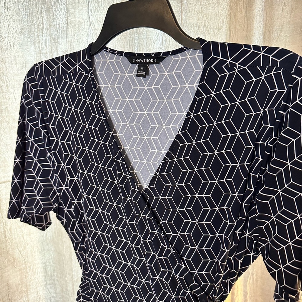 41 Hawthorn Dress Womens 2X Tie Back Stretch Printed Flowy Plus Size